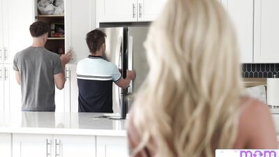 Alexis Malone & Jena LaRose dominate their stepson's massive cock in hot stepmom fantasy