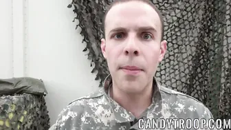 Muscular soldier gets fucked on a humvee by hung army buddy