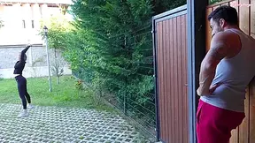 Erica Mori In Fuck Me Quietly! Sporty Hot Teen 18+ Hard Fucks The Neighborhood Guy In The Backyard Of Her House!