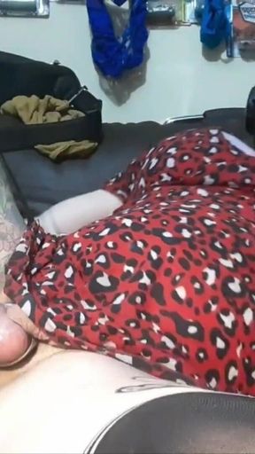 Slut in red skirt and butt plug