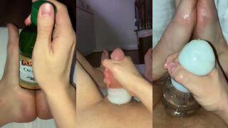 Smooth Mask Boy gives oily facials, toys, and cumshots on soles in Olive Lube