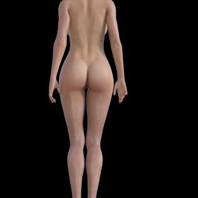 Nude girl dance animation 3d