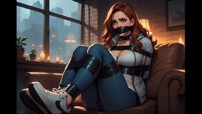 Bondage Confessions #382B: Black Tape Bondage (Animated)