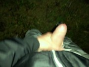 Night cumshot to the river canal - wearing camo pants