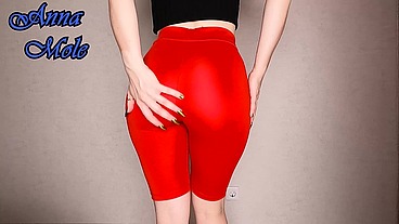 Yoga tights PAWG in spandex leggings loudly spanks her juicy
