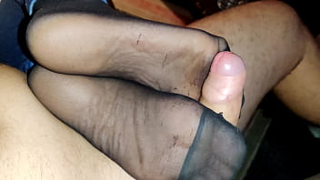 3 short homemade nylon footjobs in 1 video