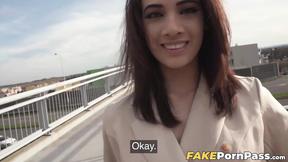 ”Hooking up with this big boobed brunette Emily Pink leads me to burst my cum”