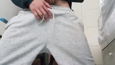 The Fitness Trainer Jerks Off Inside his Pants and Shows you his Cock