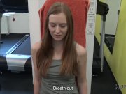 HUNT4K. Man for money let stranger fuck his slutty girlfriend in gym