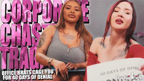 Corporate Chastity Tragedy - Office Brats Cage You For 40 Days Of Denial (SD MP4)