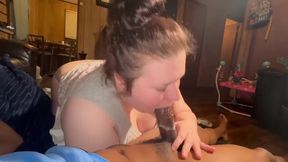 Superhead white whore takes it in her throat and swallows