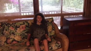 long haired twink jacks off and talks dirty