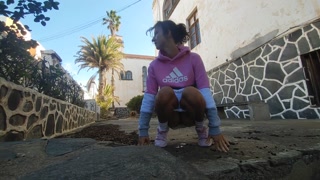 Cute college girl pees in public