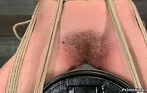 Hot slut in bondage rides Sybian