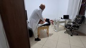 patient gets fingered by proctologist during anal exam.