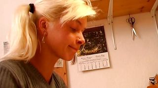 Sexy blonde teen from Germany pleasing her horny stepdad
