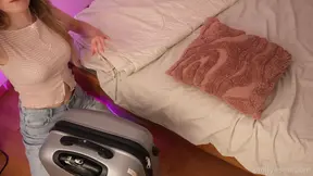 Dorm room hottie gets nasty in ASMR