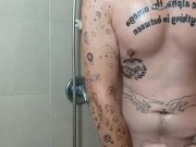 Adam playing with the soap (like it in slow Mo?)