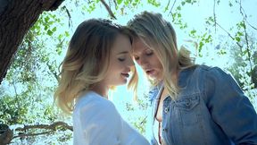 scarlet red and blake eden s stroll in the woods turns into a lesbian adventure in enchanted forest 4k