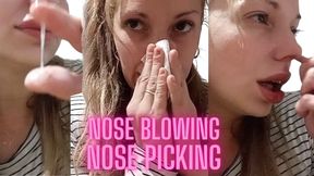 Nose picking nose blowing snot