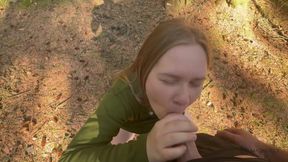 A Wet Quickie in the Woods with Hot Close-ups