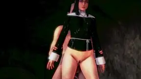 Virtual Reality V-girl Nun gets tied up in a BDSM scenario involving rope