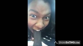 Black Woman Gives Outdoor Blowjob