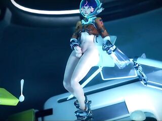 Juno masturbate and cum with zero Gravity (Overwatch Futa animation)