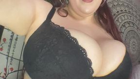 Big Belly BBW Shows Off Belly In Fisheye Lens