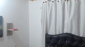 Amateur Colombian MILF caught jerking off, gets fucked and cums hard