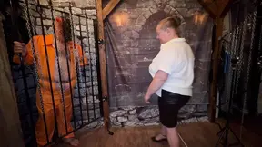 Whipass Governess humiliates submissive cock with big tits