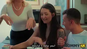 Step mom seduces and receives fucked deep in the kitchen