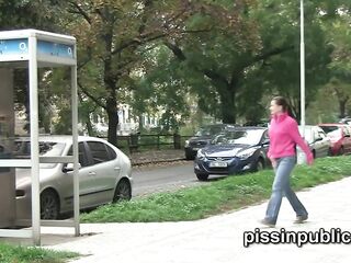 Eager Czech Gals are Peeing in the Centre of the Town and get Caught