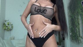 Self Belly bandage with black rope bb