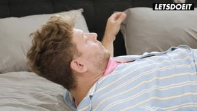 One slut plus two men equals overwhelmed with cum