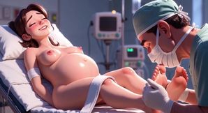 Naughty Doctor Sucking Pregnant Patient Toes in Surgery