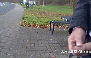 German daddy wanking outdoor
