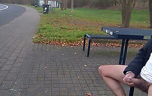 German daddy wanking outdoor