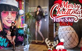 Transvestite Mrs. Claus and Her Big Cock in Miniskirt. Vanessabitchx Parischiennetrvprod91
