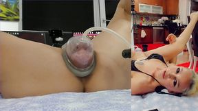 pussy pump and fuckmachine hard fuck,spread position