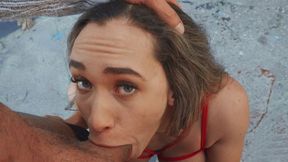 Briana Banderas Dripping Wet Deepthroat POV Outdoor Blowjob