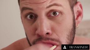 Cheating Hubby Gags on Trans Bestie Blonde's Cock Craves Ass Destruction