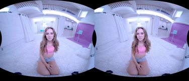 Beautiful Teen Blonde Strips in The White Studio