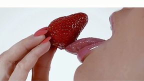Nasty Sapphira has fruits all over her body while masturbating