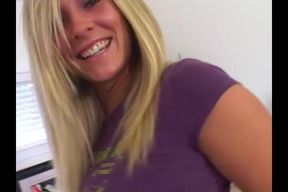 Carmen Kinsley Cute Teen Blonde Big Cock POV Blowjob and Cum Facial