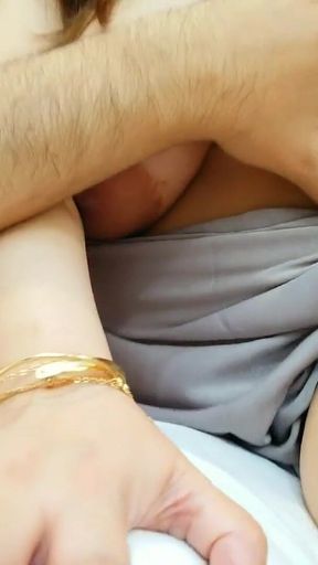 Stepson Caught His Horny Big Tits Stepmom Masturbating Then Fucked Her and She Let Him Cum Inside Her Pussy, Big Boobs