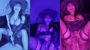 sexy witch solo halloween squirting with dildo