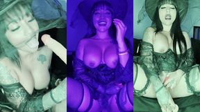 sexy witch solo halloween squirting with dildo