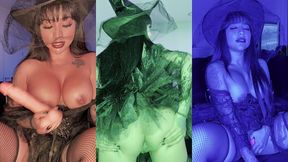 sexy witch solo halloween squirting with dildo