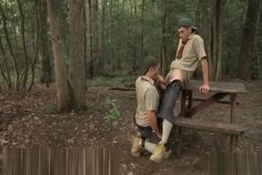 Scouts sucking fucking cums outdoor